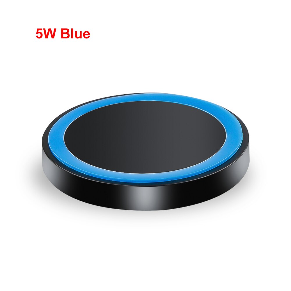 5W Qi Wireless Charger for iPhone 11 Xs Max X XR 8 Plus 10W Fast Charging Pad for Ulefone Doogee Samsung Note 9 Note 8 S10 Plus: 5w Blue
