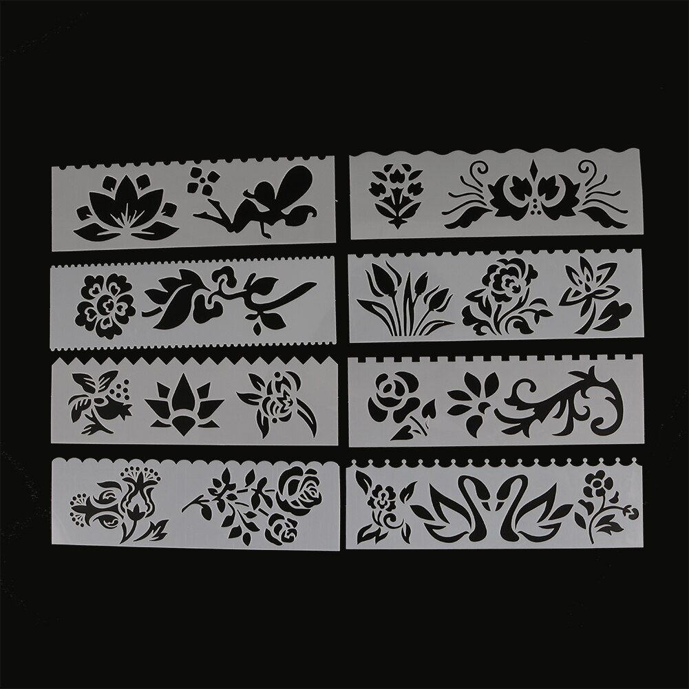 Flower Shaped Painting Template DIY Craft Layering Stencils Painting Scrapbooking Stamping Embossing Album Paper Template 8Pcs: Default Title