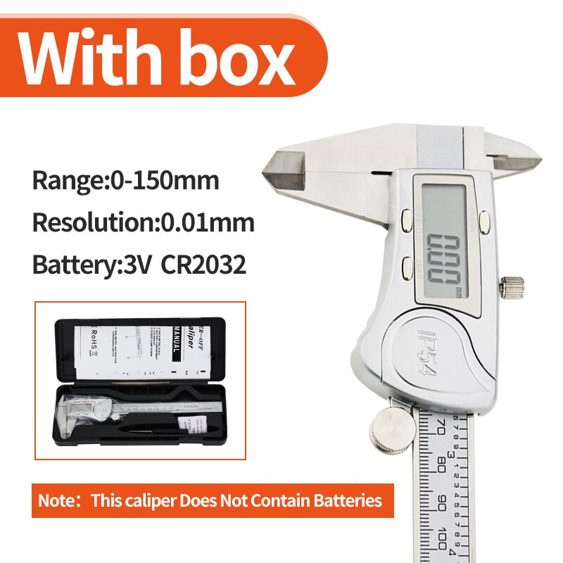 Digitale Schuifmaat Meten 150Mm 6Inch Lcd Elektronische Carbon Fiber Gauge Hoogte Meetinstrumenten Micrometer: Waterproof caliper2