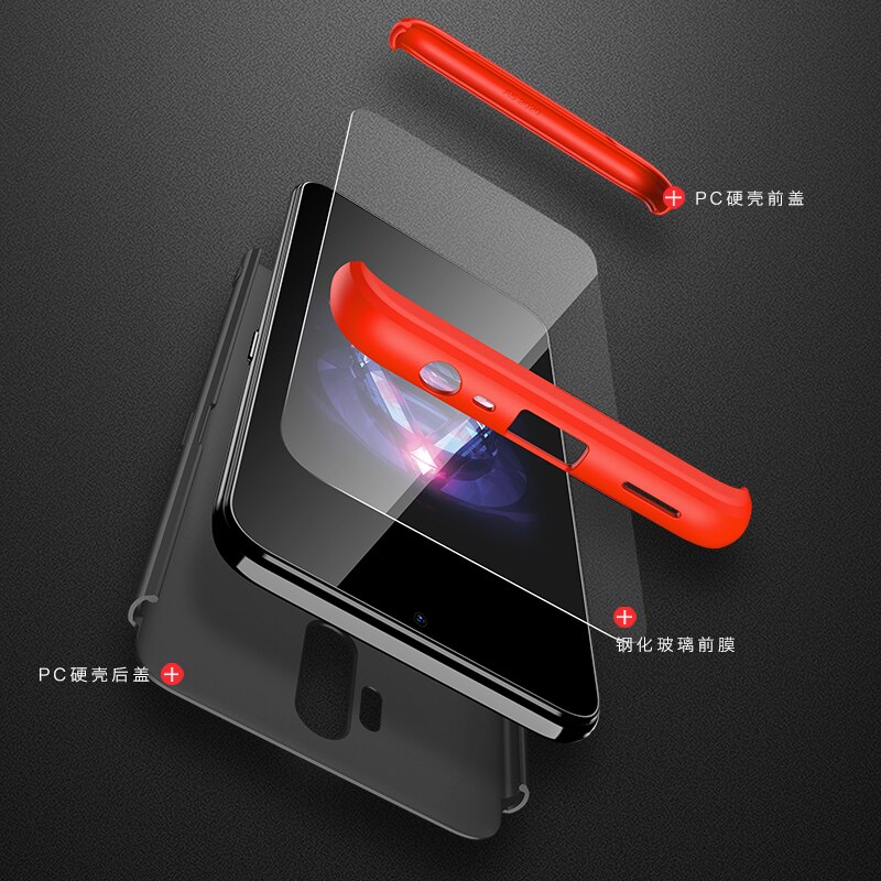 Voor Oppo A9 A5 Case Hard 3 in 1 Armor Matte Hybrid Beschermende Telefoon Cover Voor Oppo A11 a11X 360 Volledige Cover 6.5 inch