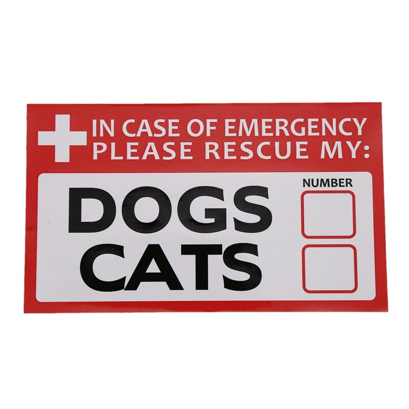 10Pc In Geval Van Nood Rescue Mijn Honden Kat Sticker Vinyl Decal Besparen Huisdier Veiligheid