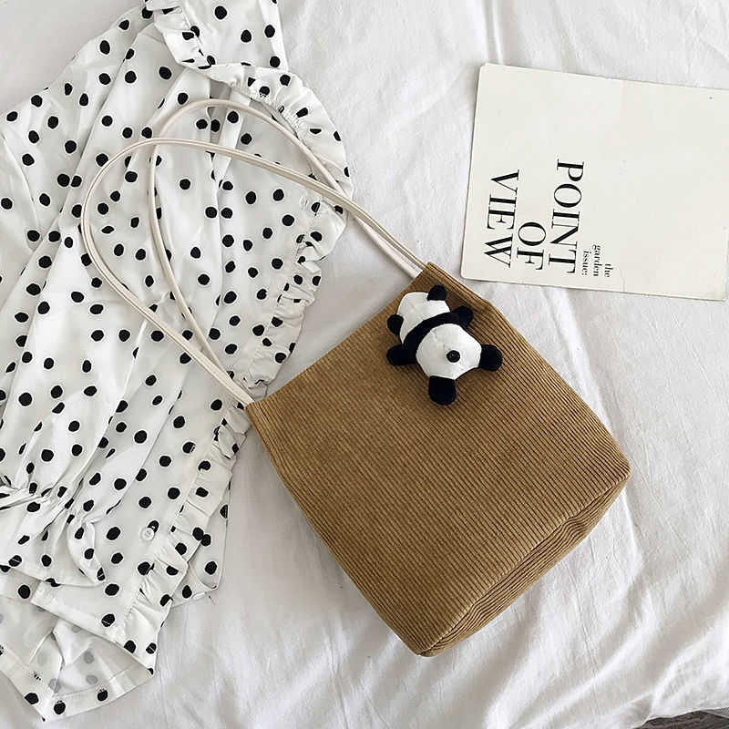 Grote boodschappentassen, schattige, eenvoudige boodschappentas, opvouwbare stevige corduroy tas, casual damestassen: 5