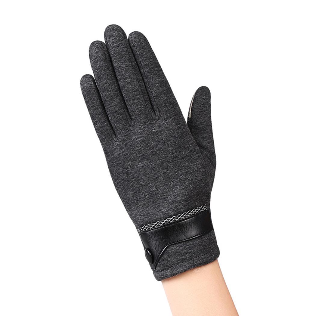 Men Casual Solid Full-Finger Windproof Touch A, B, E Screen Warm Screen, Black/Dark Blue/Gray Gloves
