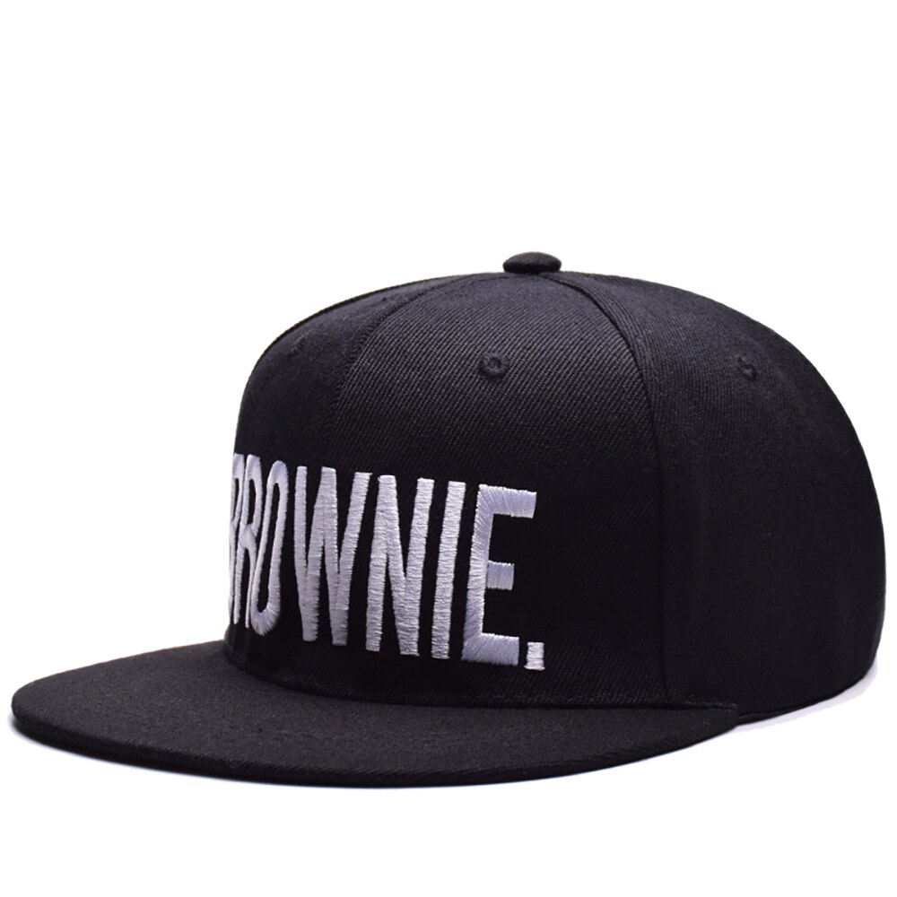 Zonnebrandliefhebbers hiphop pet blondie brownie letter flat brim hoed unisex baseball pet: Zwart 2