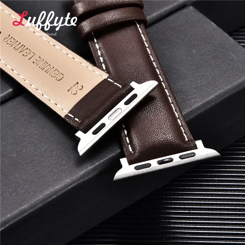 Bracelet de montre en cuir pour Apple Watch Ultra 9 8 7 6 5 4 3 avec fermoir papillon pour Iwatch 38mm 40mm 41mm 42mm 44mm 45mm 49mm bracelets