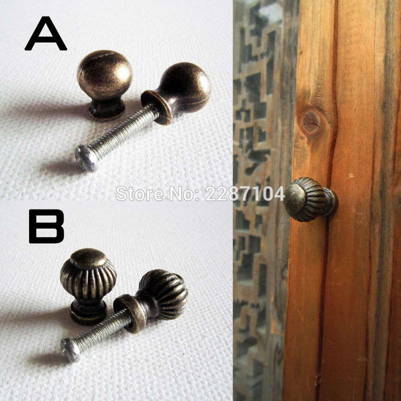 Poignée de meuble en laiton antique, bronze vintage, rond, coffre à bijoux, armoire, planche de Chi, commode, MELDoor, fenêtre, bouton côtelé, 2 pièces