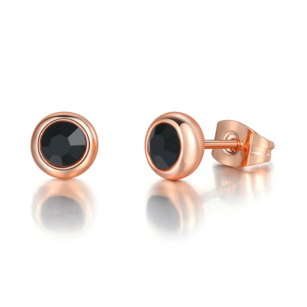 Piercing boucles d'oreilles pour femmes Style coréen Simple rond Zircon couleur or Rose accessoires de noël bijoux E496: Plaqué bronze antique