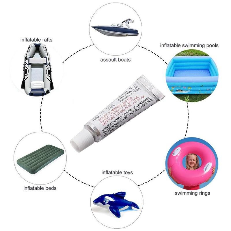 PVC Puncture Repair Patch Glue Kit Adhesive For Inflatable Dinghies Toy Air Home Bed Swimming Pools Float Tool I7B6