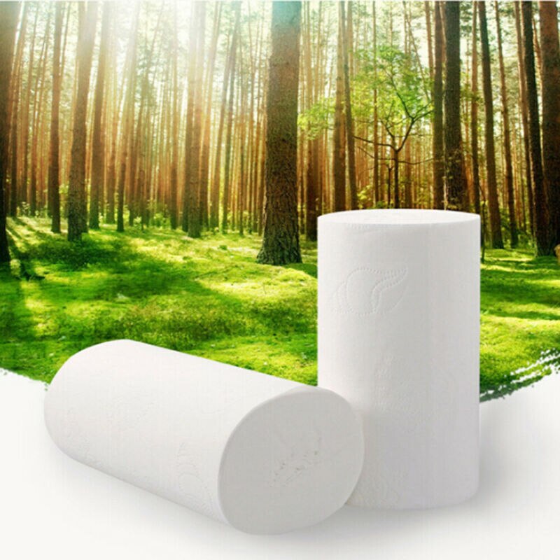 16 Rolls a Pack Home Toilet Paper Bulk Bath Tissue Bathroom Toilet Paper Rolls Kitchen White Soft Paper 4 Layers 80g / Roll
