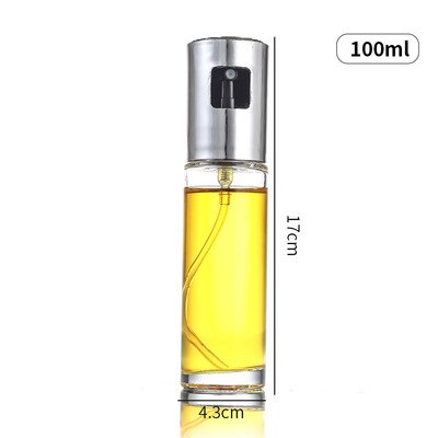 Oil Spray Bottle BBQ Cooking Kitchen Baking Olive Oil Sprayer Oil Spray Empty Bottle Vinegar Bottle Oil Dispenser Squeeze Bottle: Silver