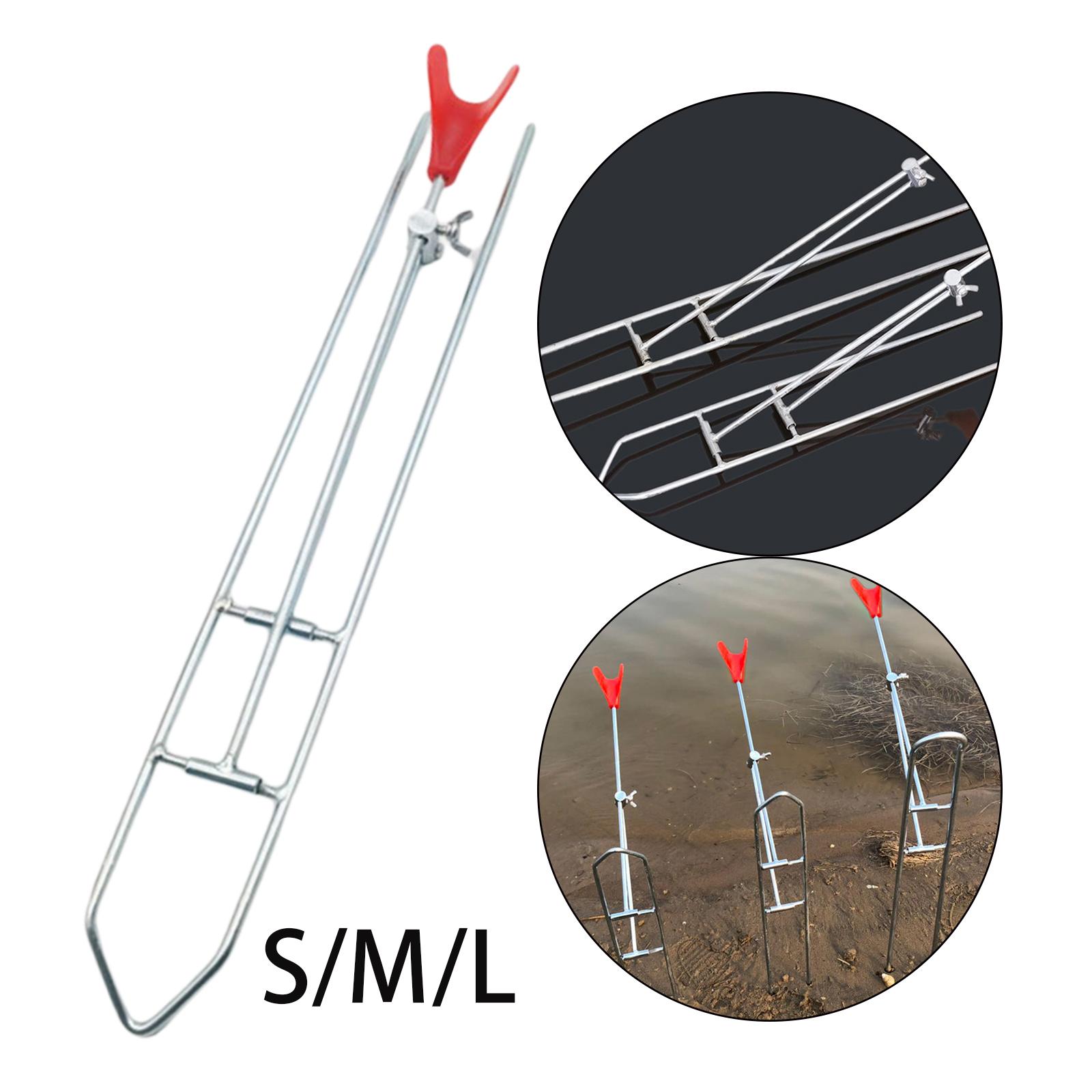 Portable Fishing Rod Pole Holder Adjustable Ground Pole Stand Bracket Support Foldable for Ponds Bank Fishing Sea Shores Rivers