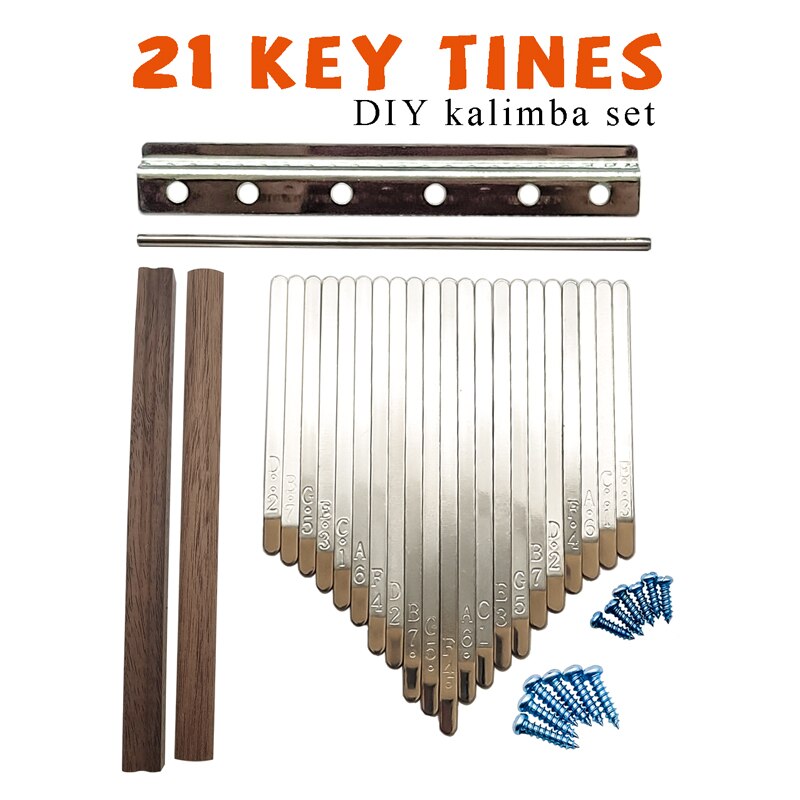 Kalimba de 21 teclas, juego de llaves talladas, puente de notas, teclado, Pulgar, Piano, piezas de repuesto, accesorios musicales