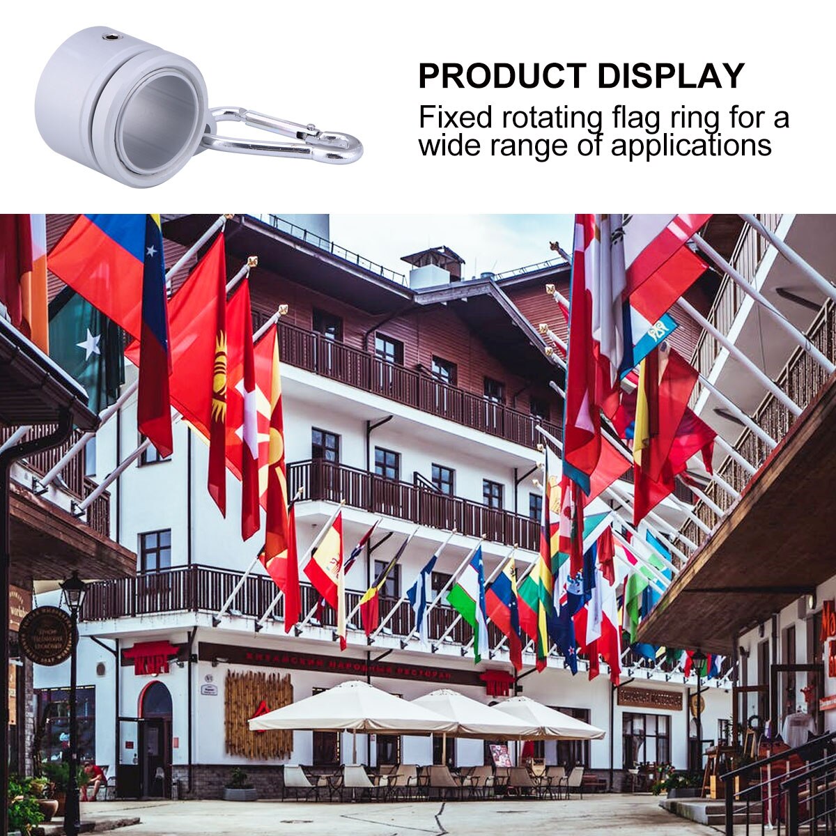 5PCS Convenient Flag Pole Kit 360 Degree Spinning Flag Accessories