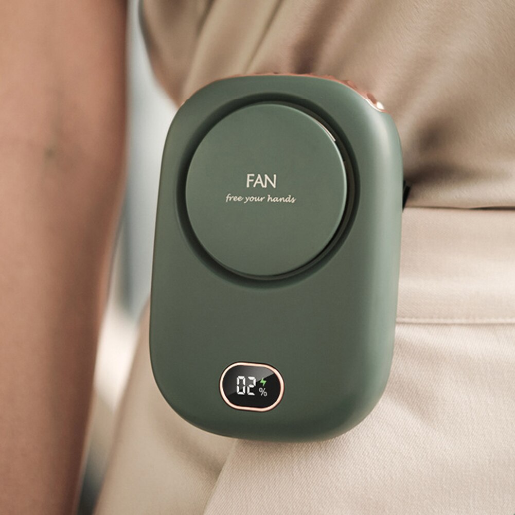 Mini Portable Neck Fan USB Rechargeable Bladeless Fan Ventilador Hanging Handheld Silent Digital Display Electric Cooling Fans