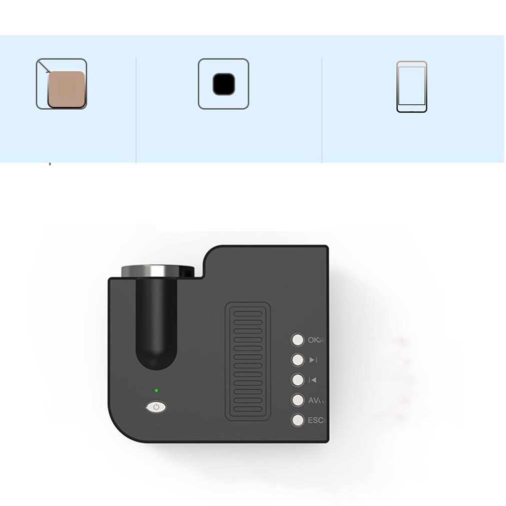 Mini proyector portátil en miniatura Uc28C Led para el hogar para niños pequeños, proyector con cable para el hogar