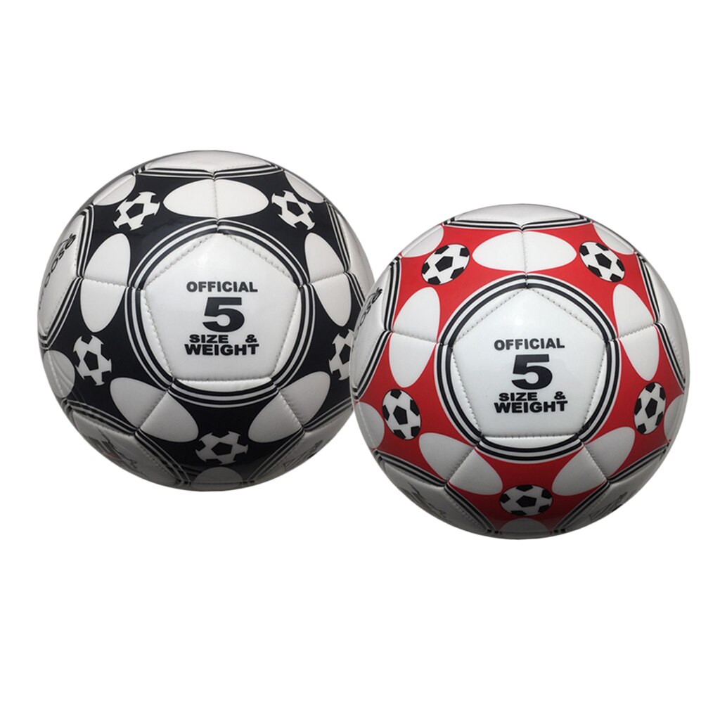 Official Soccer Ball Size 5 Kids Adults Training Practicing Ball - Black Red
