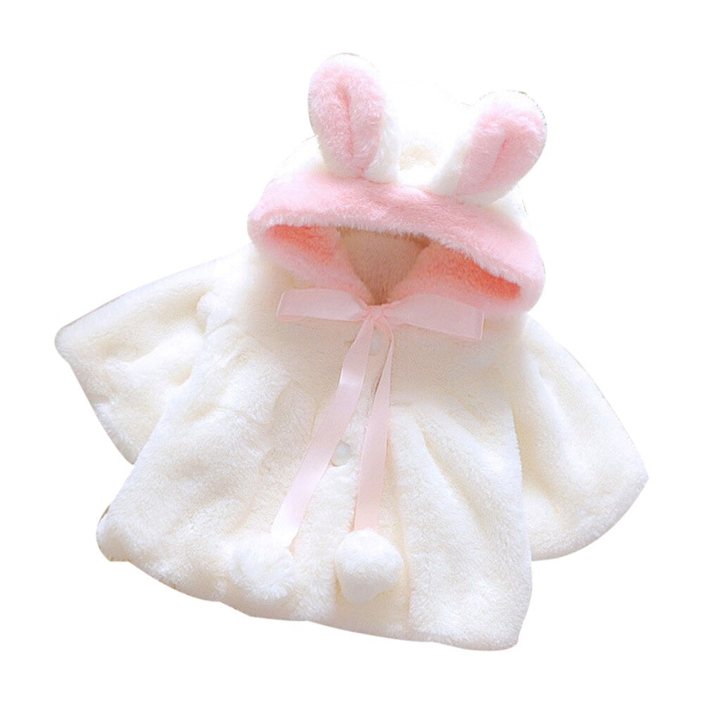 Baby girl winter clothes toddler girl winter autumn jacket coat baby girl coat baby thick warm hooded solid jacket: White / 24M