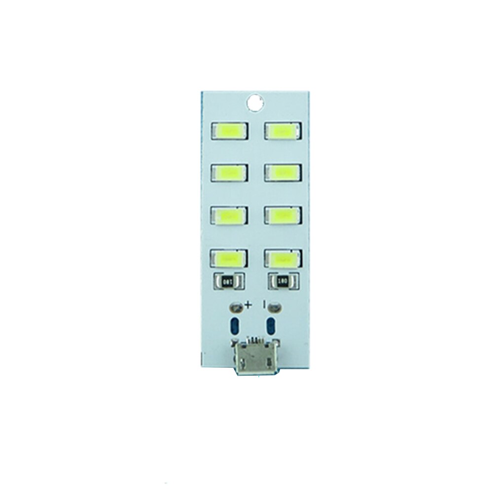 1Pcs 5730 Smd 5V 430mA ~ 470mA Wit Mirco Usb 5730 Led Verlichting Panel Usb Mobiele licht Noodverlichting Nachtlampje: 8 lamp beads