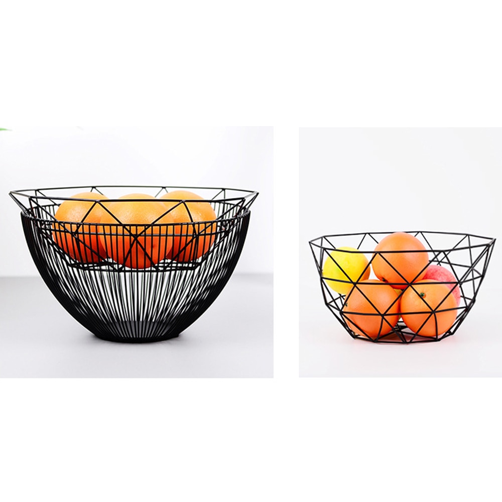 Scandinavische Stijl Geometrische Groente Fruit Metalen Draad Mand Keuken Desktop Opslag Kom Container Tafel Fruit Platen Decoratie