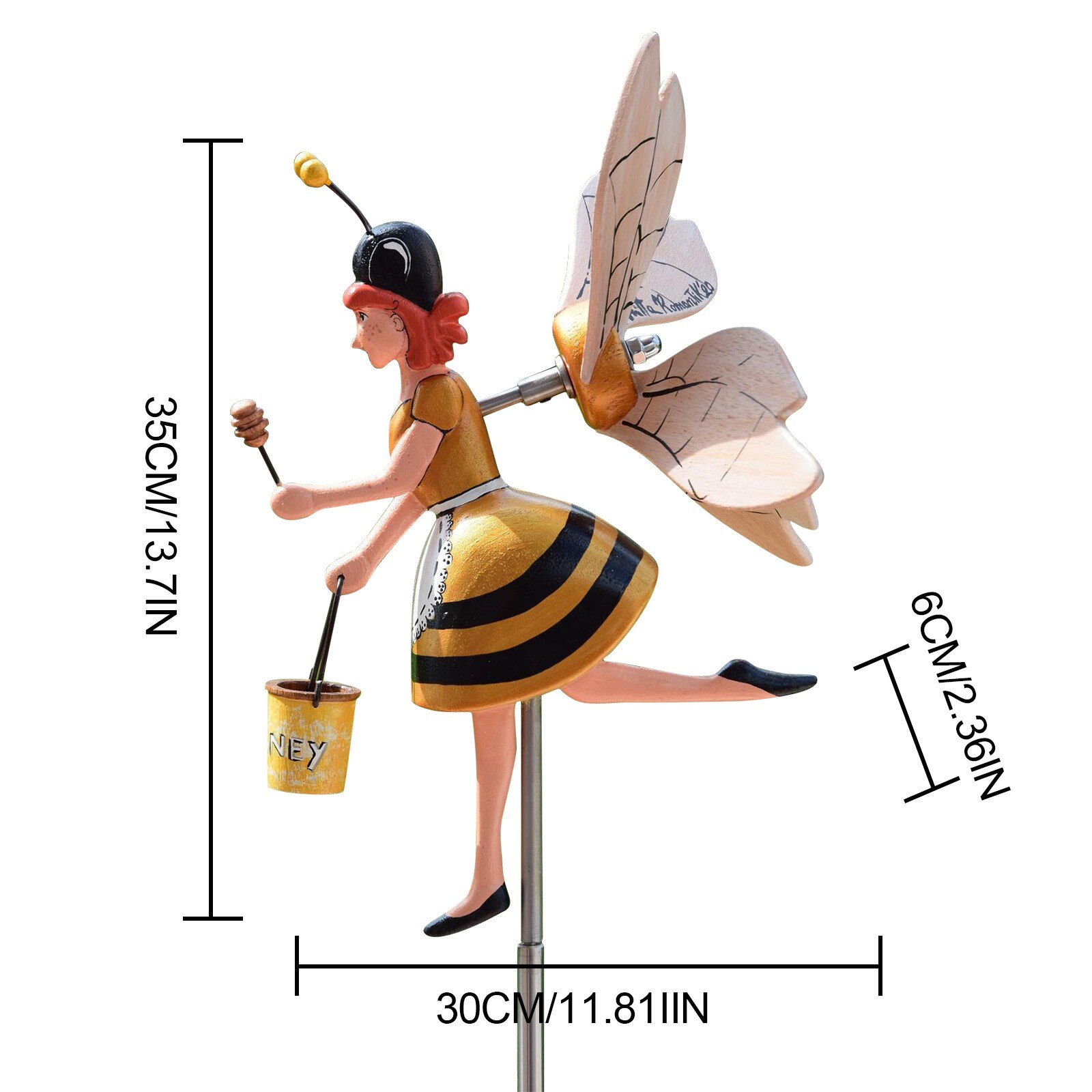 Whirligig-Asuka Series Windmill Whirly MISS BEESY Garden Lawn Decoration Flower ornament Decoration Garden Decor Wind Spinners