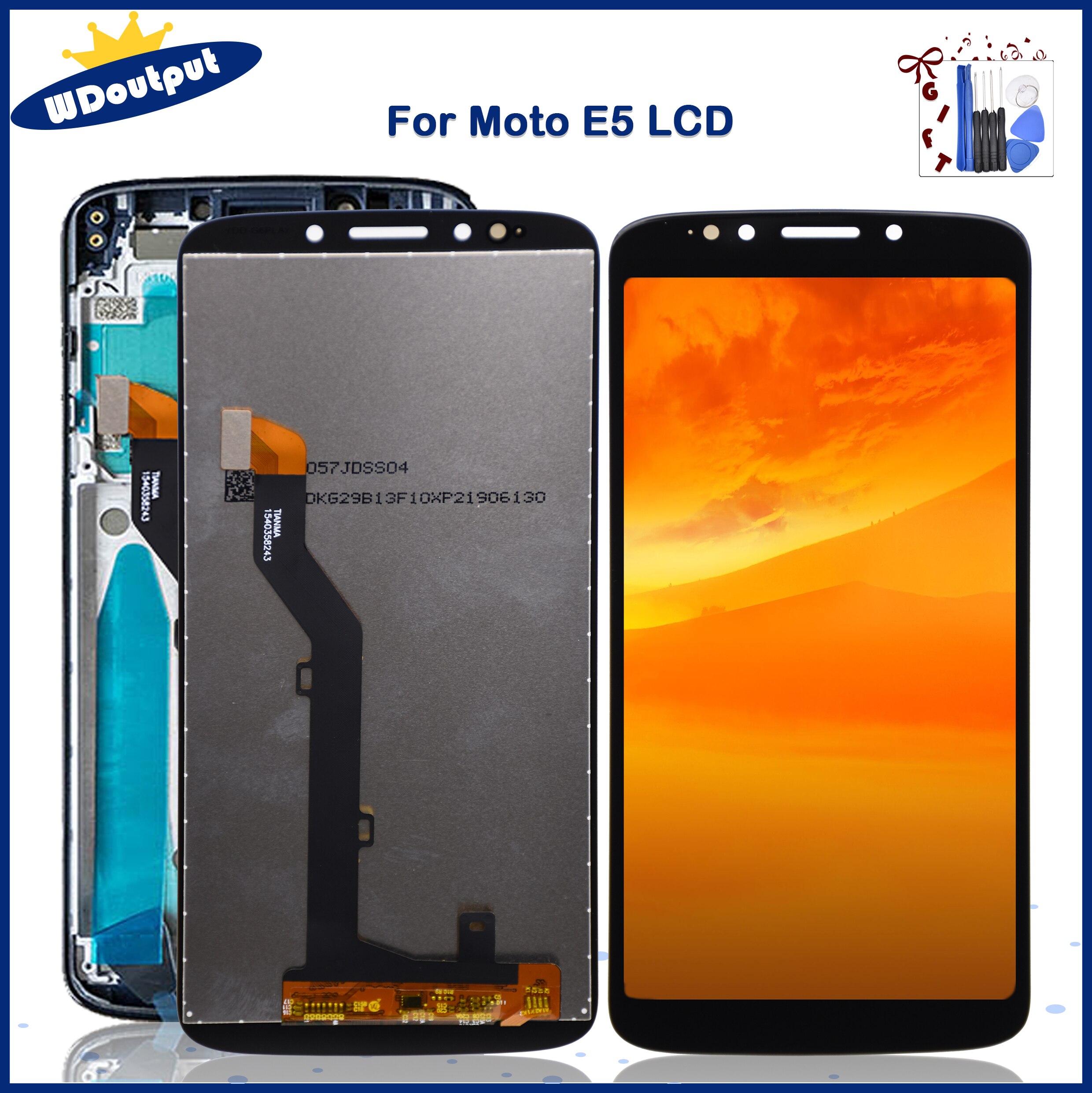 5.0 " original ersatzteile für motorola moto  e5 xt1944 lcd-display  e5 touchscreen-digitizer-einheit mit rahmen