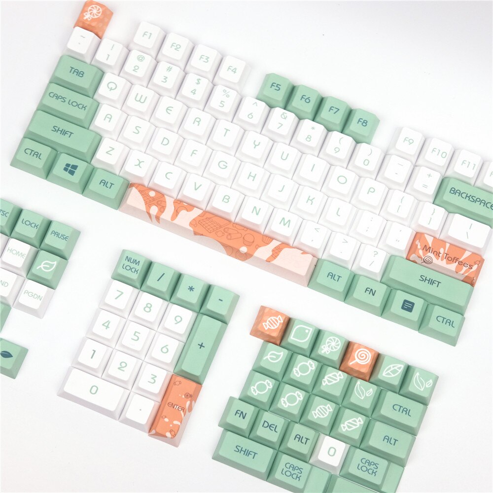 Mechanical keyboard Keycaps Mint Milk Original Cherry Profile 128 Keys Compatible Cherry MX Kailh Gateron Switches