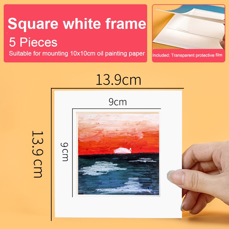 Pastel Paper For Oil Pastel Special-purpose Fine Grain Paper Oil Pastel Square Painting Cardboard Paste Paper A5/A4 Pastel Paper: 10x10cm white 5 pcs