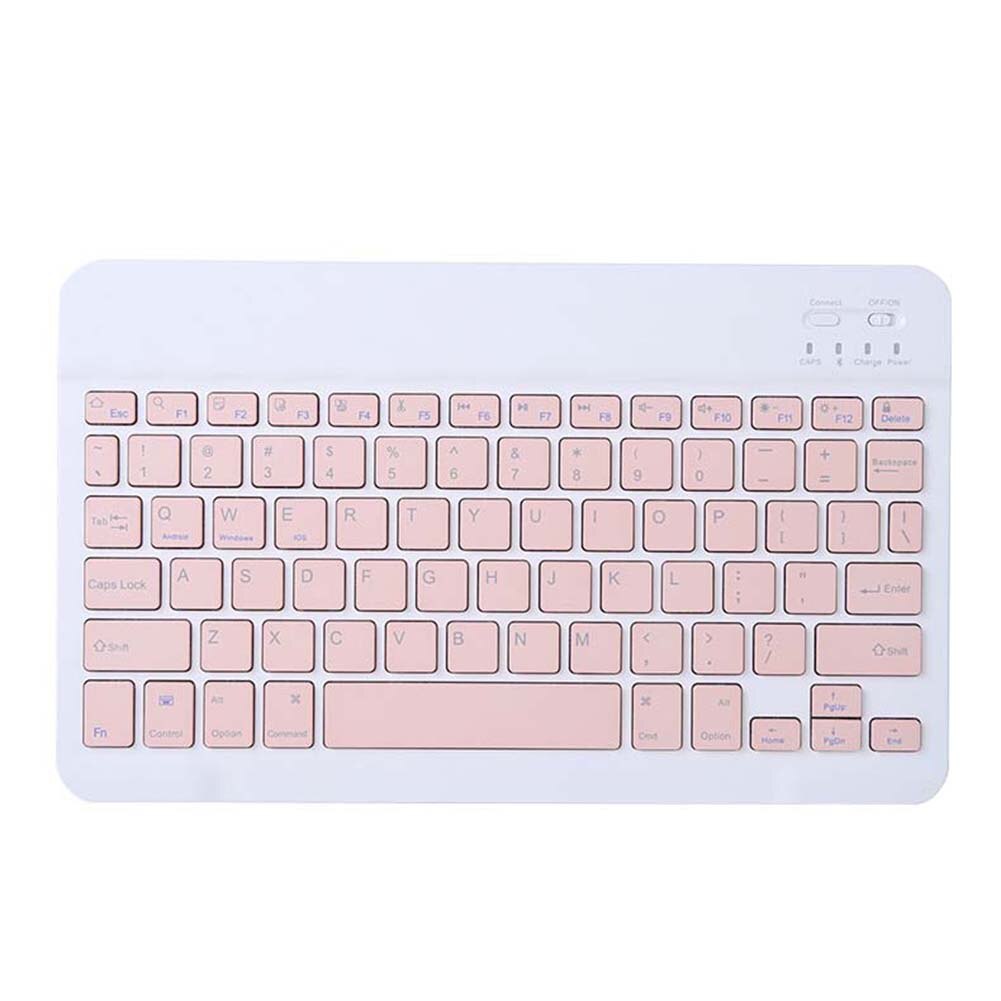 10 Inch Bluetooth Muis Toetsenbord Set Voor Ipad Mobiele Telefoon Tablet Universele Ultradunne Draadloze Roze Blauw Toetsenbord Muizen set: Pink Keyboard