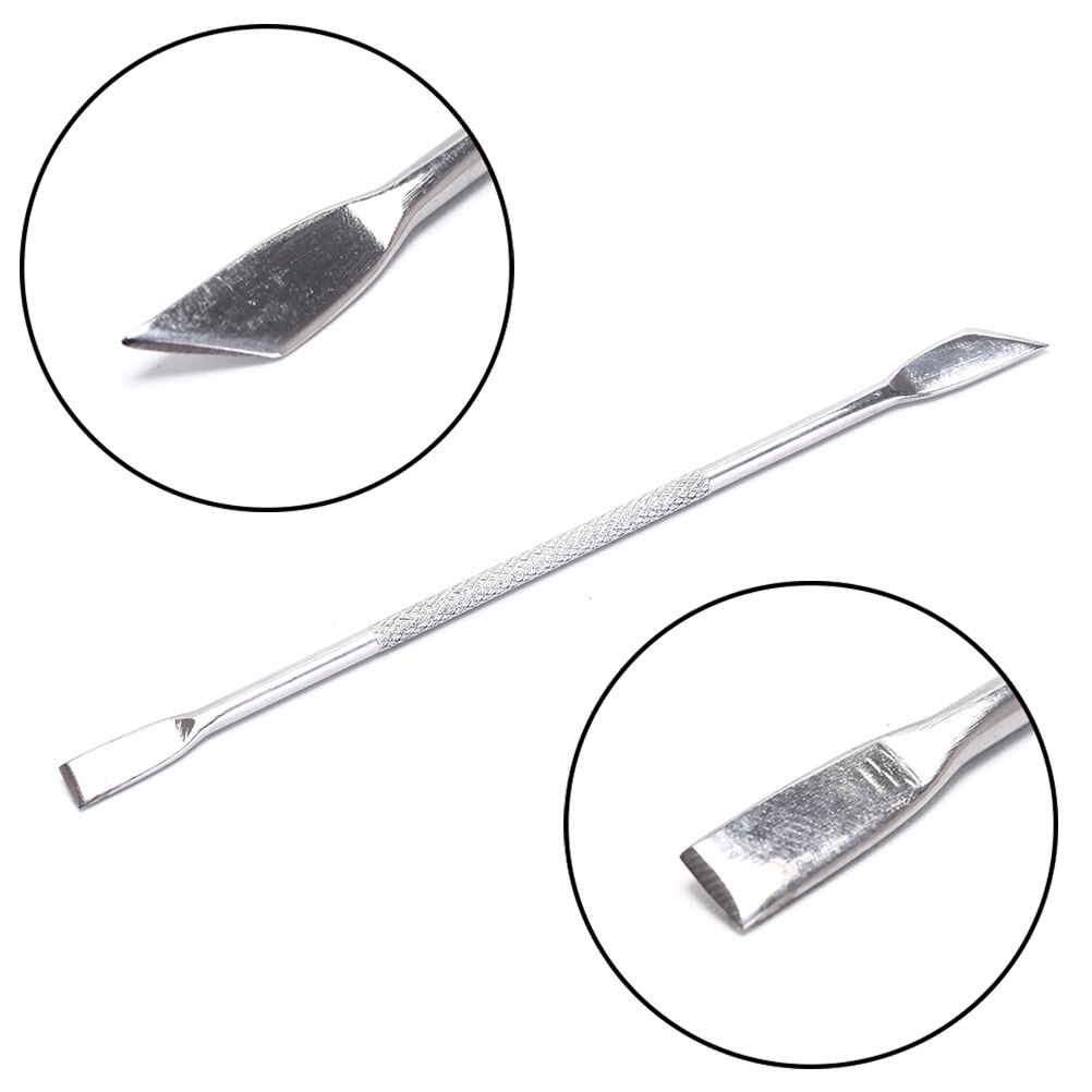 1 Uds de acero inoxidable quitaesmalte de uñas de Gel herramienta varilla de palo de cutícula empujador laca limpiador uñas arte herramienta de cuidado