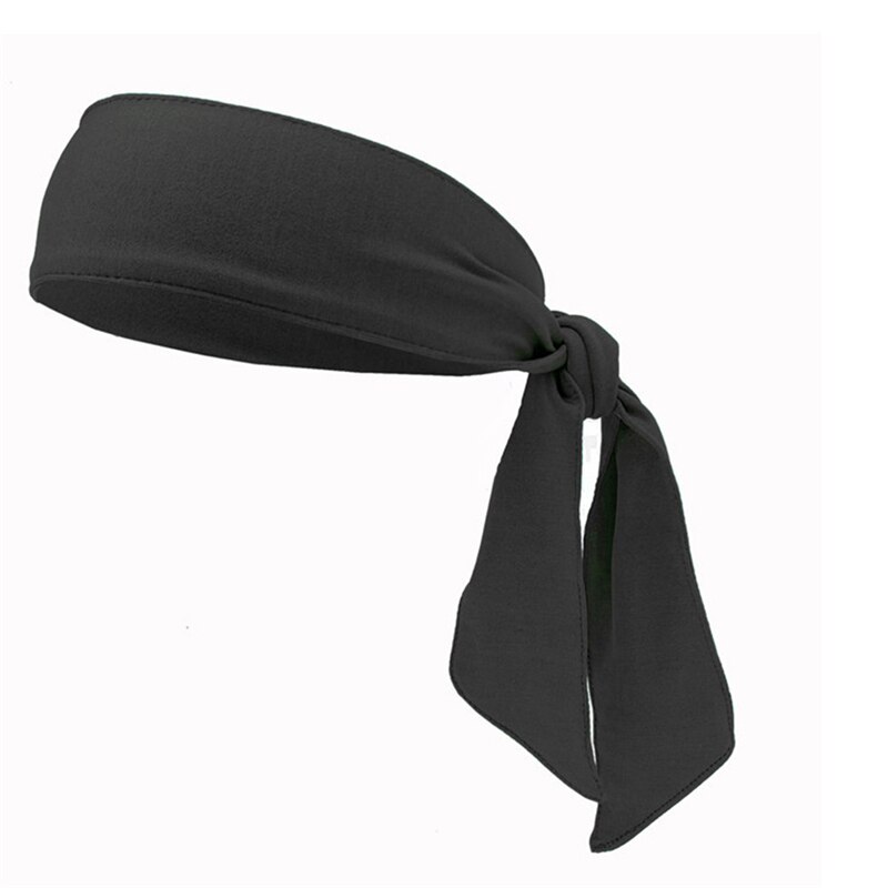 1Pc Sport de plein air bandeau cheveux Tennis en cours d'exécution bandeau unisexe bandeau anti-transpirant bande entraînement bandana de cyclisme: black