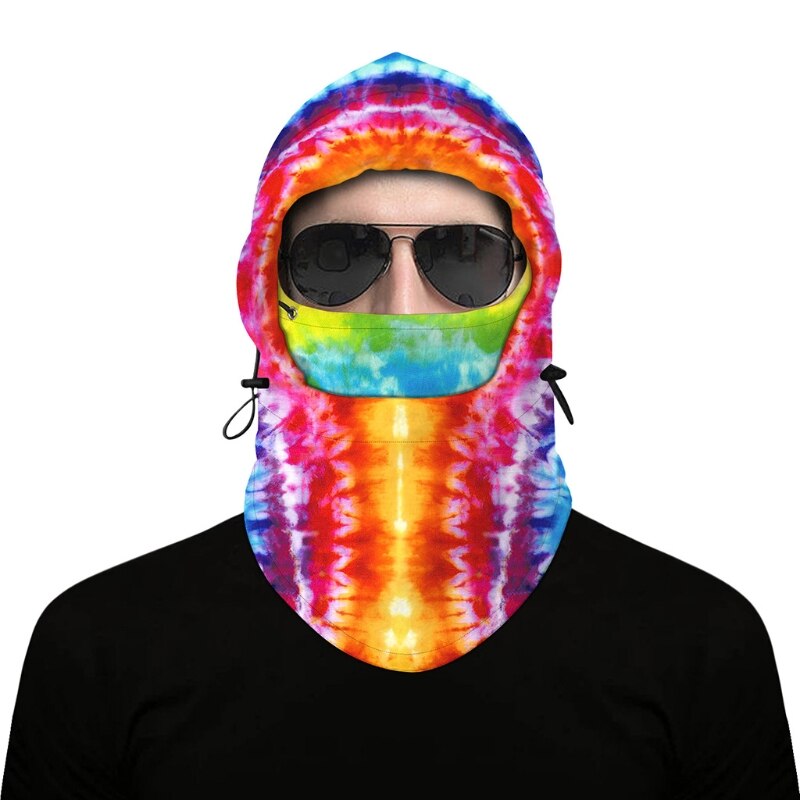 Unisex fleece hætte balaclava hel ansigtsmaske stjernehimmel digital print halsvarmer  a2ua