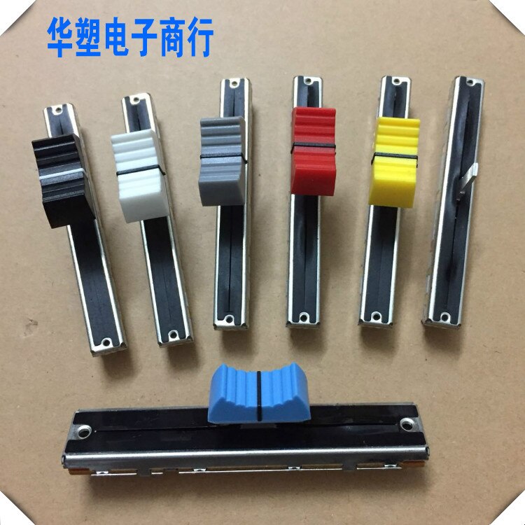 Universal stage dj mixerpult skyderhætte straight slide potentiometer plast trykknap sort hvid rød