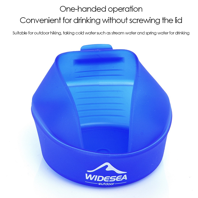TopWidesea Camping 250Ml TPE Falten Tasse Außen Tasche Schüssel Geschirr Kochgeschirr Tragbare Griff Tourismus Becher Wandern