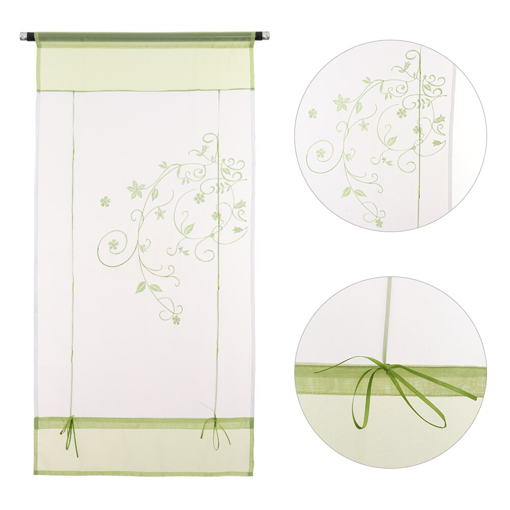 1pc romerske persienner vindue tyl voile gardin populært flot gennemsigtigt polyester gardiner broderet pastoral gardin boligindretning
