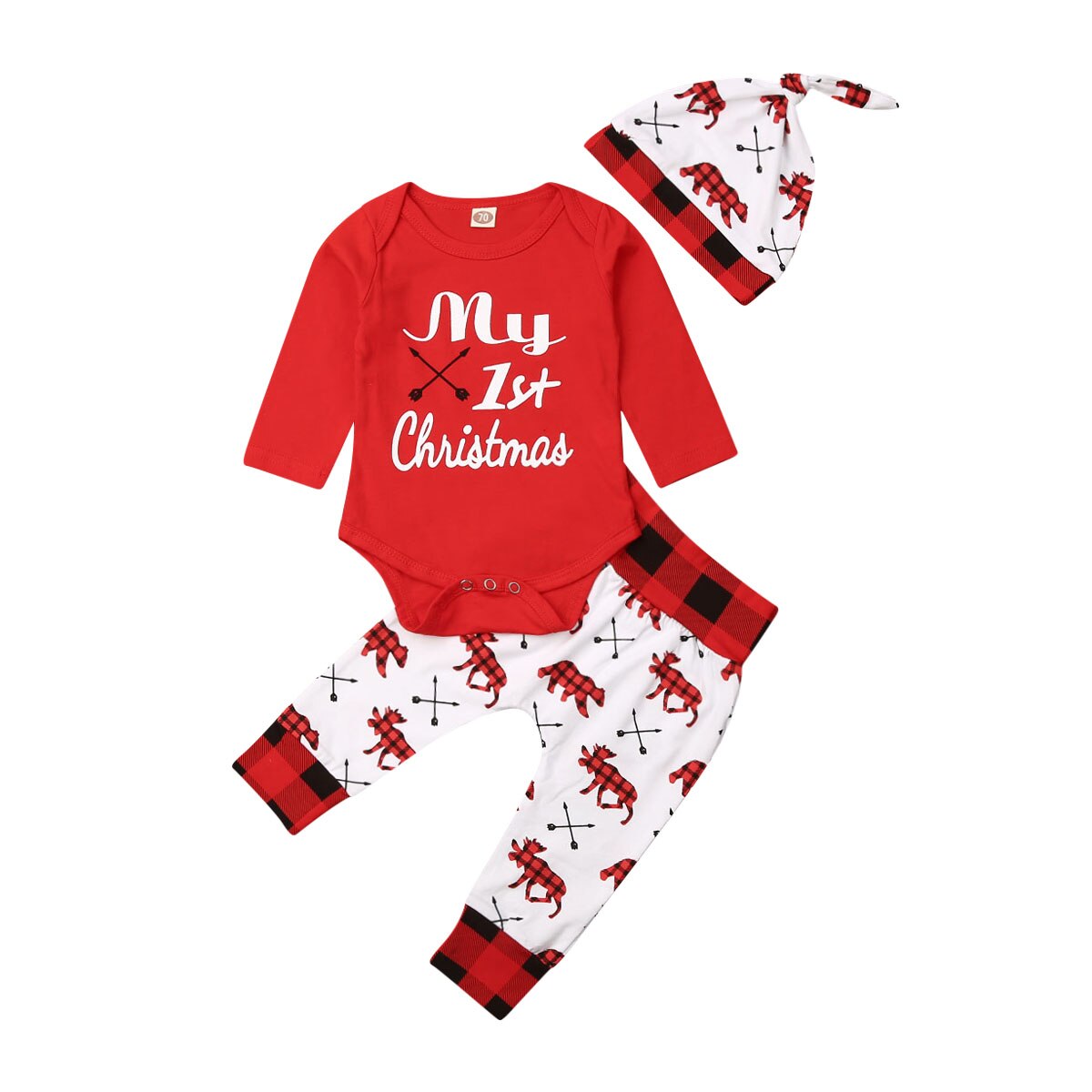 Winmany Pasgeboren Baby Meisjes Kerst Romper Tutu Jurk Outfit Hoofdband Been Warmer Schoenen, Boom, 3-6 maanden
