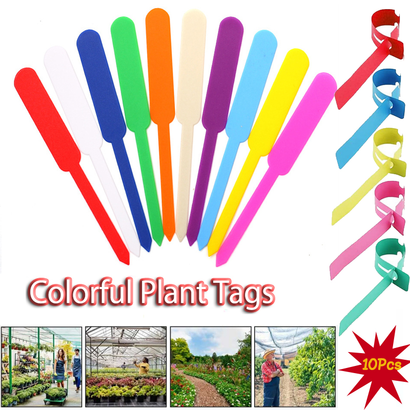 10 etichette da appendere per vivaio, etichette per vasi in plastica, etichette colorate per piante, marcatori impermeabili, piantine, piante in vaso, erbe aromatiche
