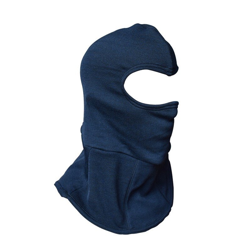 Fire Insulation Safety Work Helmet Flame Retardant Knitted Fabric Headgear High Temperature Working Head Face Protection Hat: Navy149G