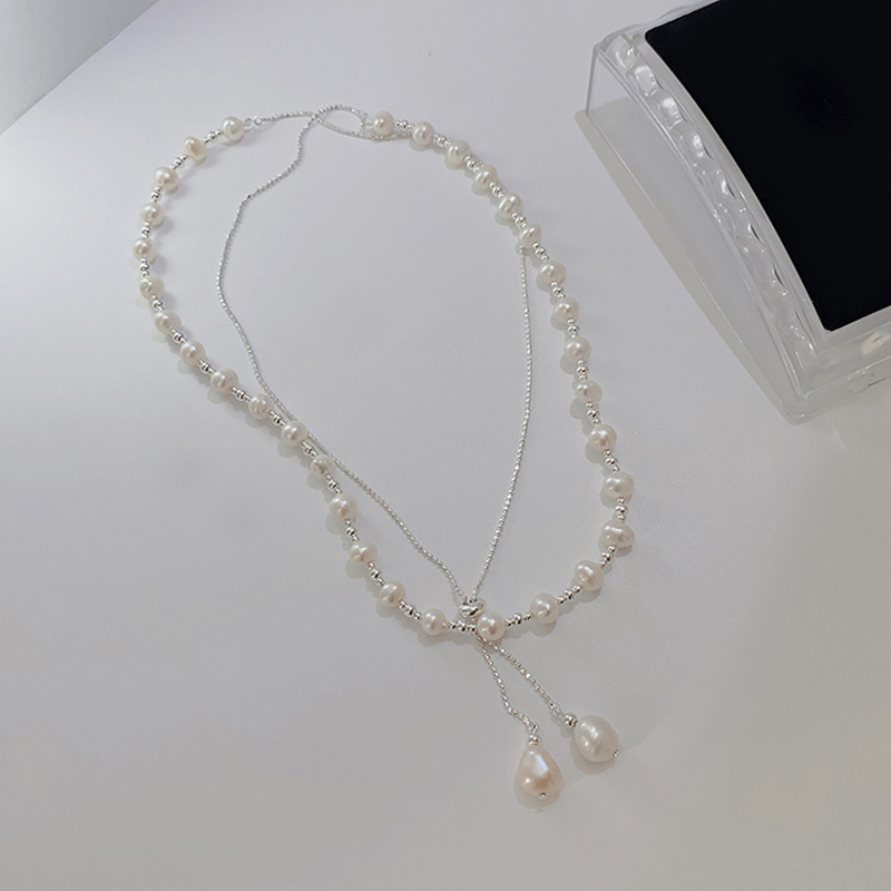 Schmetterlingshalskette aus sterlingsilber 925 natürlichen süßwasserperlen mit verstellbarer länge – #39 für partys