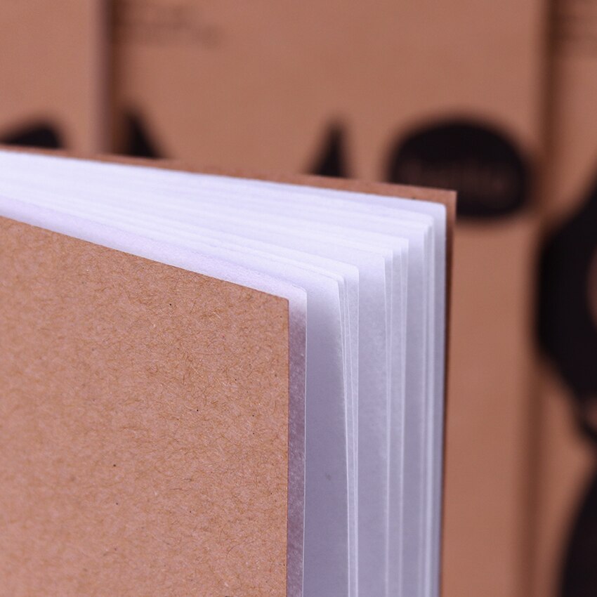 1 PC Mini Blank Notebook Office Supplies School Kraft Paper Cat and Circus Style Filofax Notepad Diary Students