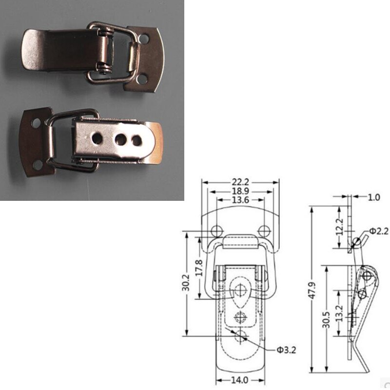 Vintage Iron Duck-mouth Buckle Mini Lock Chest Box Box Suitcase Case Buckles Toggle Hasp Latch Catch Clasp,10PCs
