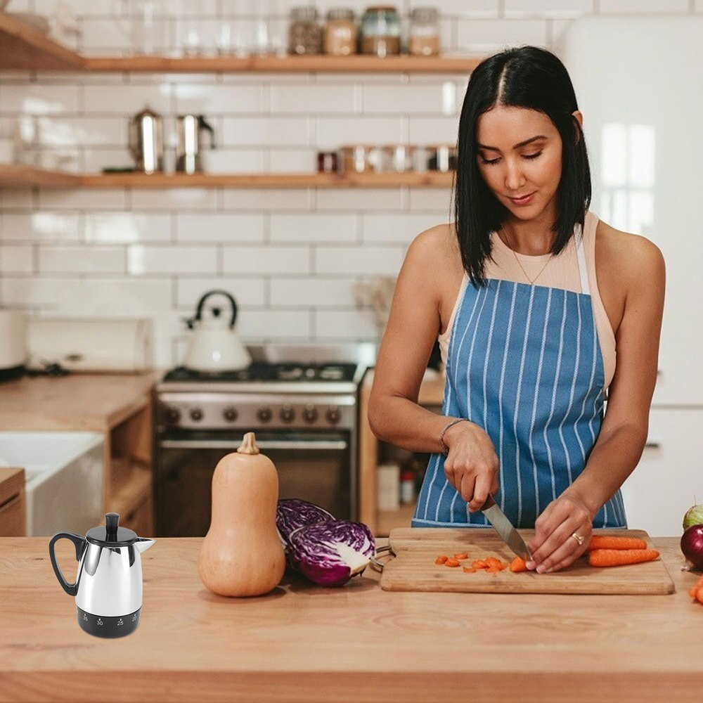 1Pc Lovely Timer Kettle Shaped Mechanical Timer Time Management Tool for Student