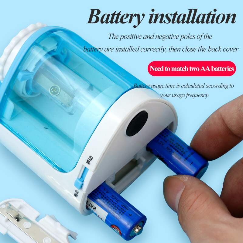 Sacapuntas eléctrico/Manual 2 en 1 Tihoo, sacapuntas automático y seguro portátil para oficina, material escolar, papelería Tenwin