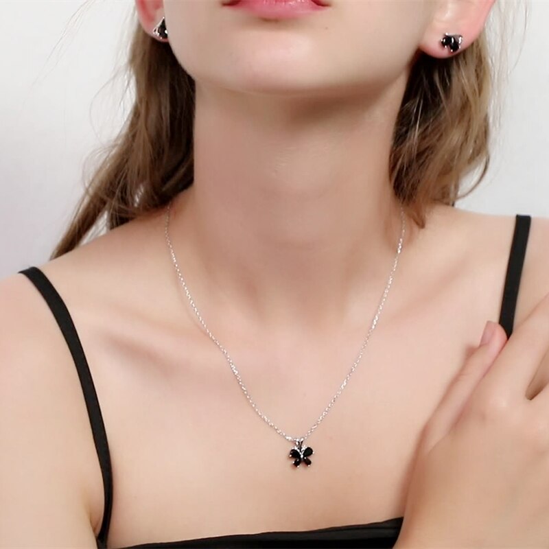 Vlinder romantische 925 sterling zilveren fijne sieraden trendy bloemen verlovingskettingen en hangers voor vrouwen  kk016