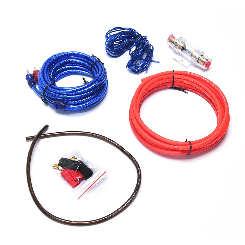 1set 10GA Câble D'alimentation Fusible Subwoofer Haut-Parleur de Fil Audio De Voiture de Câblage Amplificateur Fils D'installation Kit