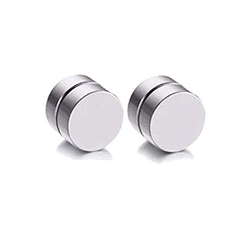1 Paar/6 Paar magnetische Ohrstecker aus Edelstahl für Männer und Frauen, Creolen zum Anklipsen, CZ, nicht durchdringender Stahl für alle Altersgruppen: Hellgelb Gold Farbe