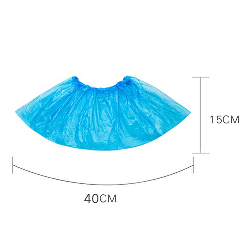 200PCS Blue Plastic Disposable Shoe Covers Rain Outdoor Carpet Waterproof Shoe Cover Dispenser Overshoes Protector