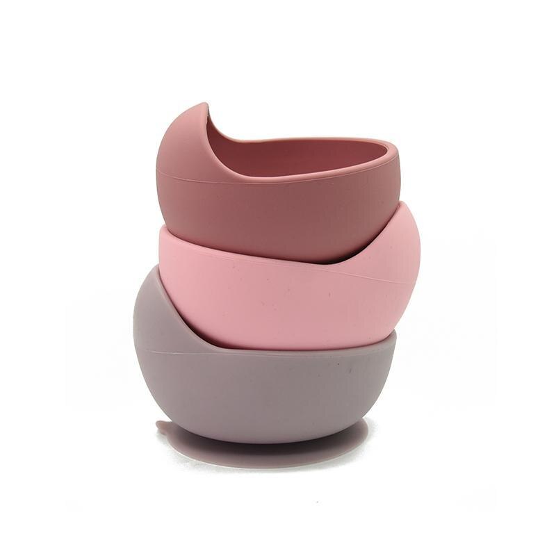 Baby siliconen voedingsset houten lepel zuigkom babybord kinderen peuterhulp servies bpa-vrij siliconen babyverzorging
