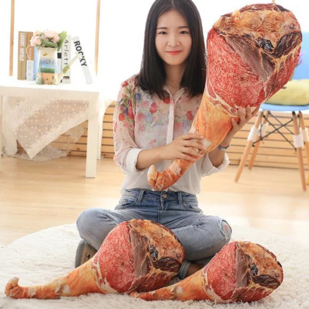 1 almohada de jamón Artificial, almohada de broma de , divertida almohada de muñeca, broma, tocino, almohada de dibujo de comida creativa, almohada para Bar Par KTV