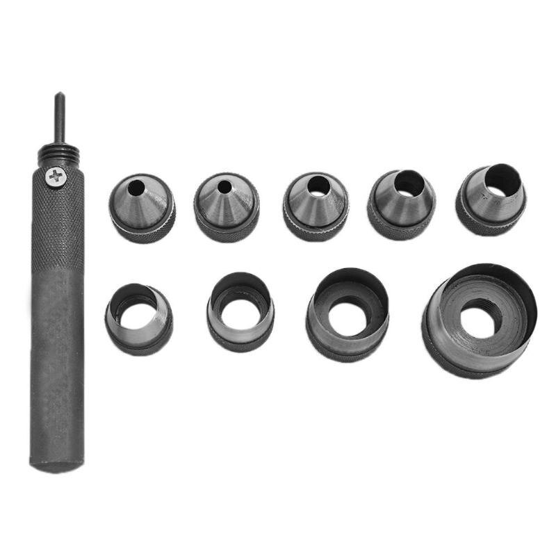 10 stuks zware holle ponsset, pakking, leer, rubber, ponsen, doe-het-zelf, leerbewerking, perforeergereedschap, gereedschap om te ponsen