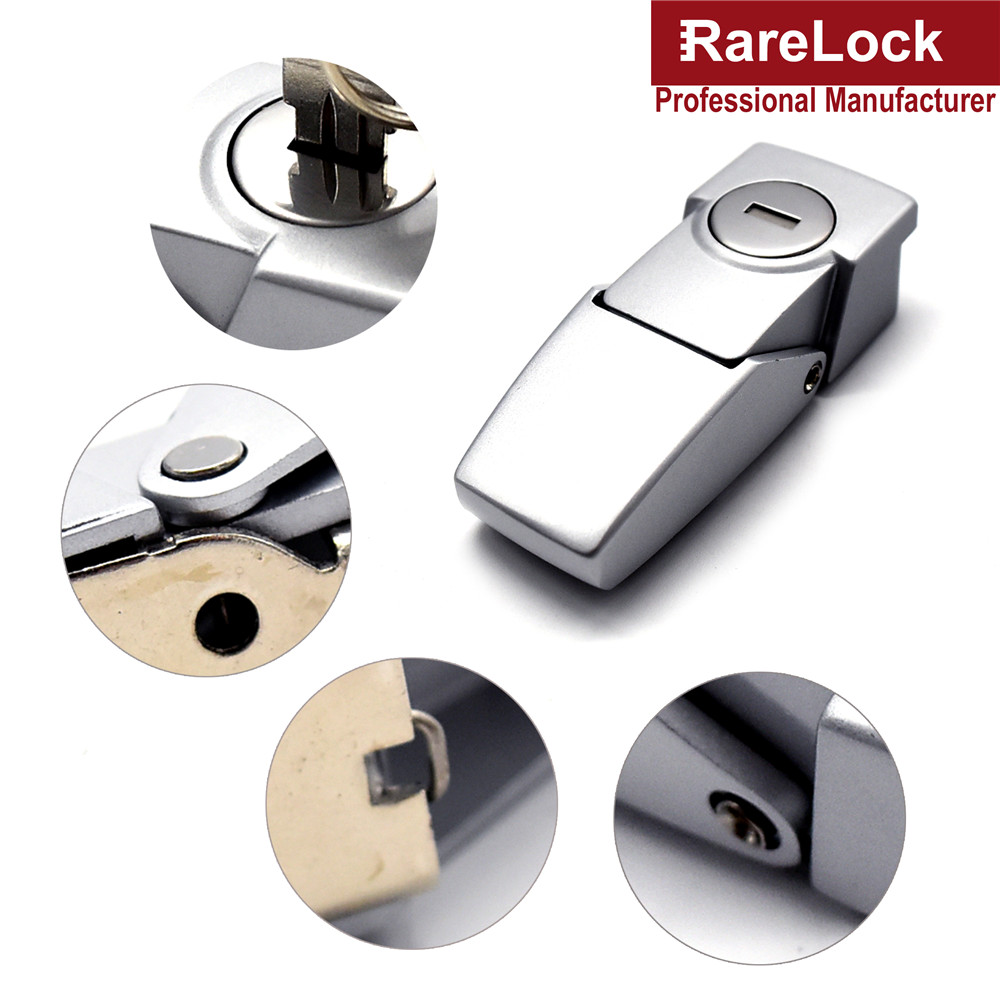 LHX BJA57-2 Silver Hasp Lock 32mm*76mm Spring 2 keys Dustproof Sliding Door Simple Convenience Window Cabinet Locks Cerradura